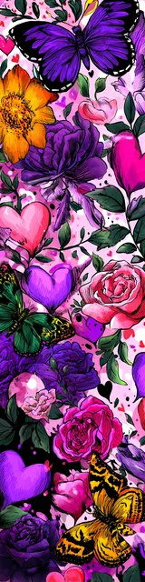 Free butterfly bookmarks of a butterfly with floral collage